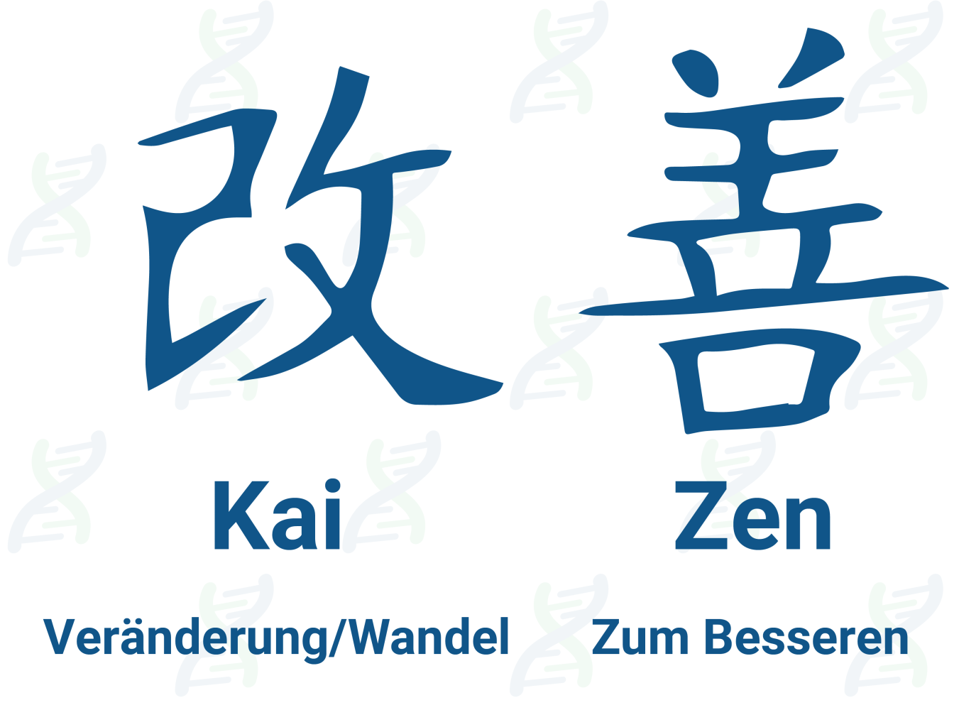 Kanji (Japanische Schriftzeichen) für Kai + Zen